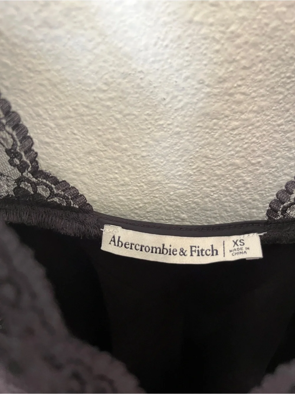 Abercrombie and Fitch Black Lace-Trim Slip Dress sz XS
